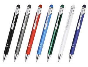 Creativgravur® Aluminium - Kugelschreiber Cosmo mit Touchpen Funktion Lasergravur Sortenrein o. Gemischt einheitl. Gravur 6 Farben