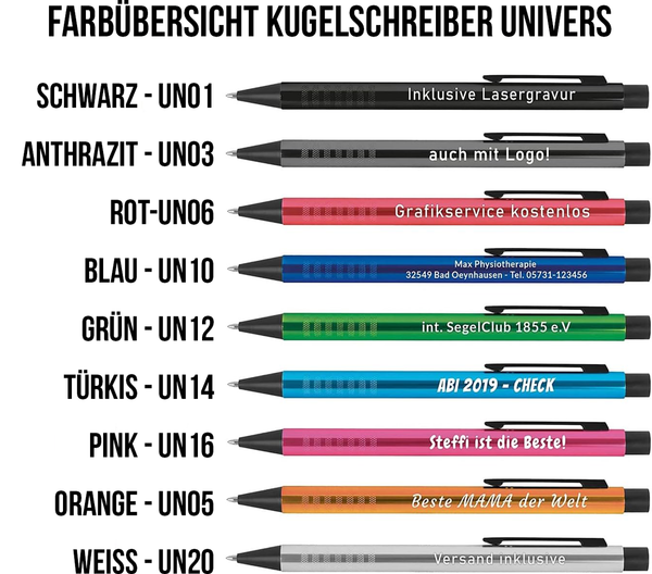 Creativgravur - Kugelschreiber mit persönlicher Gravur Modell Univers