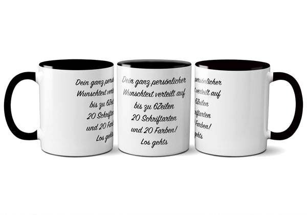 Tasse mit Spruch selbst gestalten – Personalisierte Tasse mit Text beschriften (
