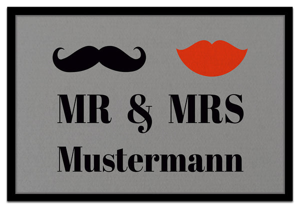 Individuell bedruckte Fußmatte - "Mr. & Mrs." in 2 Größen