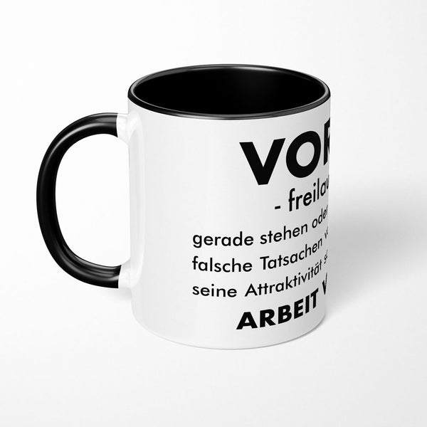 Creativgravur Tasse mit Spruch für Arbeitskollegen Spülmaschinenfest Kaffeebecher lustig