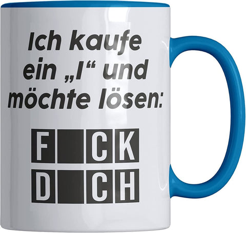 Your Gravur - Tasse mit Spruch - ICH KAUFE EIN "I" - Lustige Tassen - Kaffeetasse in verschiedenen Farben