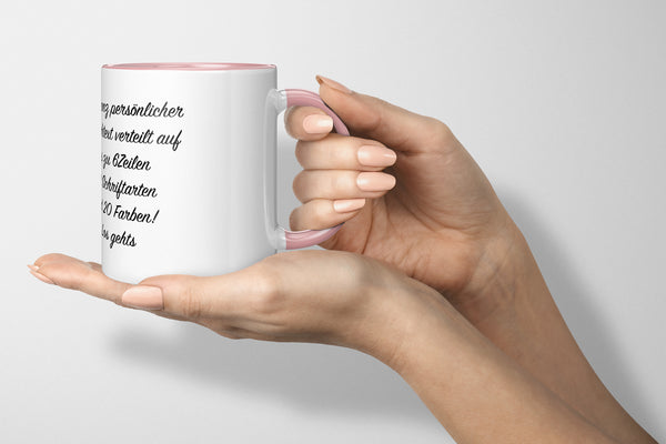 Tasse mit Spruch selbst gestalten – Personalisierte Tasse mit Text beschriften (
