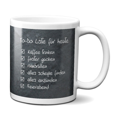 Kaffeetasse Kaffeebecher - To-Do Liste - das perfekte Geschenk für Arbeitskollegen oder Chefs