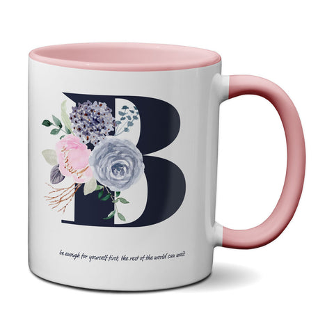 Tasse mit Buchstabe Alphabet B Buchstaben-Tasse- Kaffeetasse  - Kaffeebecher